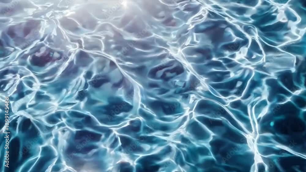 Aufkleber aerial view of shimmering blue water with ripples, creating a calming, abstract pattern. ideal for a