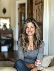 Casual Portrait of a Creative Professional in a Cozy Home Interior