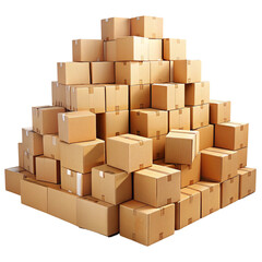 cardboard boxes on white background