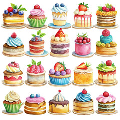 seamless pattern with cupcakes