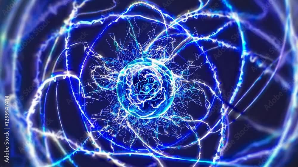 Poster electric currents are creating a mesmerizing display of plasma filaments, radiating outwards from a 