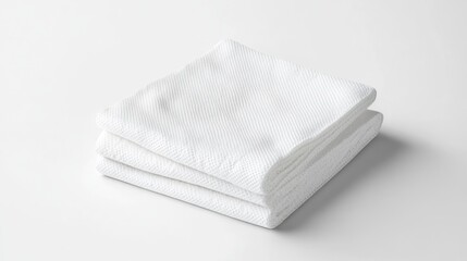 Stacked white towels on white surface