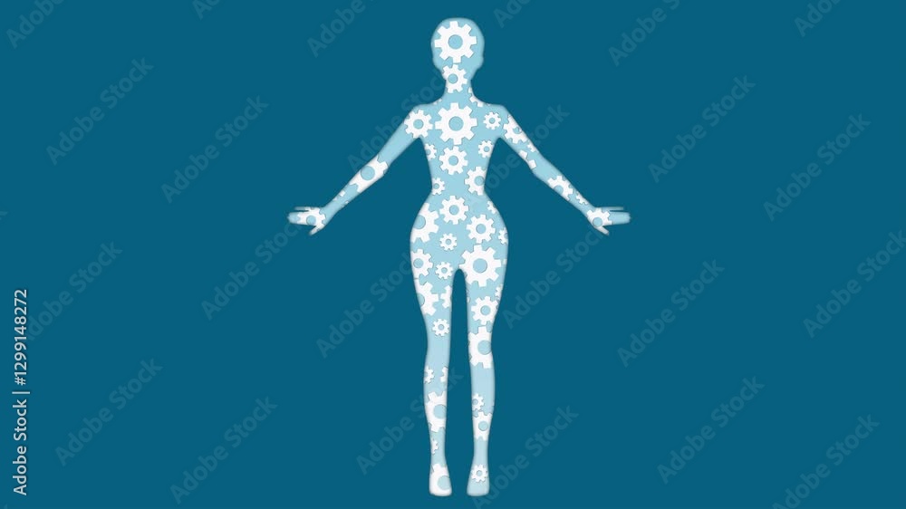 Poster body work concept. minimal modern seamless motion design. abstract loop animation