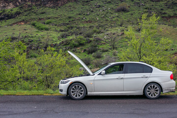 Car Broken Down in Countryside