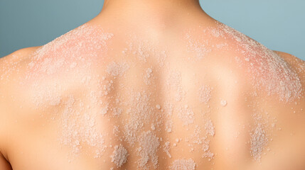 Fototapeta premium Macro white Pityriasis or Tinea Versicolor on back skin. Used for skincare concept