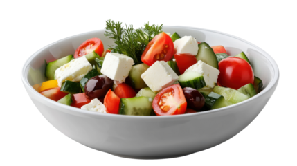 fresh vegetable salad with feta cheese