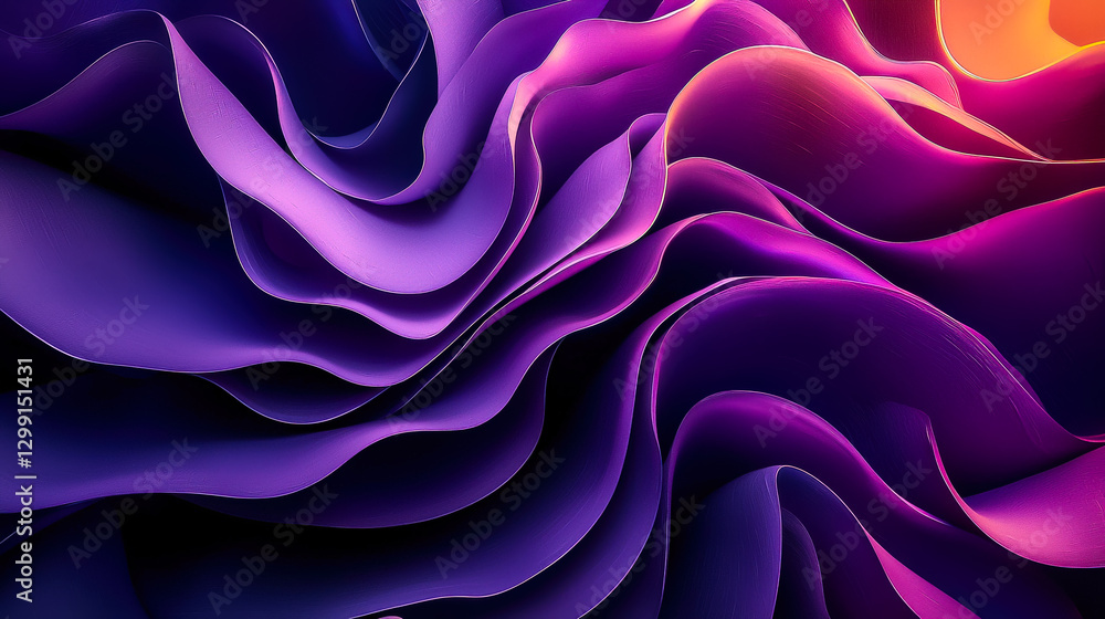 Poster vivid swirling waves of purple and pink hues create a stunning abstract display showcasing flowing s