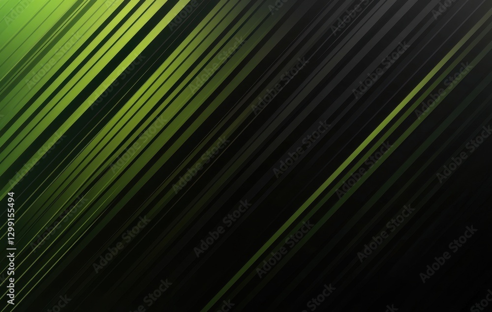 Poster Abstract background with diagonal green lines creating a modern and dynamic pattern on a dark surface for design and creative projects