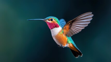 Colorful Hummingbird in Flight