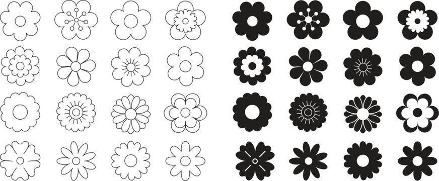 flower icon set
