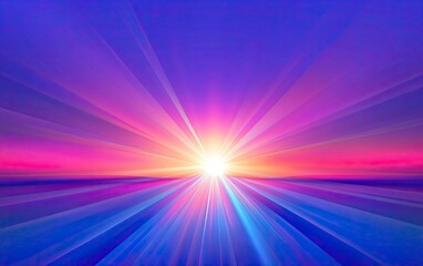 Obraz premium Beautiful sunrise with a beautiful sky background and blurred rays of light. A blue and purple sunset sky with a colorful gradient of the sun's rays in an abstract style.
