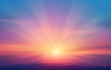 Obraz premium Beautiful sunrise with a beautiful sky background and blurred rays of light. A blue and purple sunset sky with a colorful gradient of the sun's rays in an abstract style.