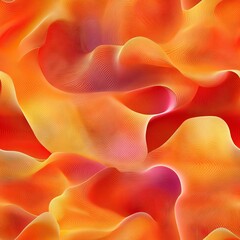 Seamless Pattern - Abstract orange and yellow flowing waves with pink highlights pattern
