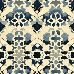 Seamless Pattern - Abstract floral pattern with watercolor look in beige, blue and gray tones.