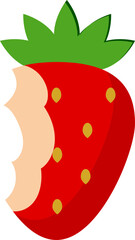 Illustration of a Bite Taken from a Strawberry
