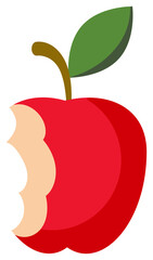 Bitten Red Apple Illustration  sticker,