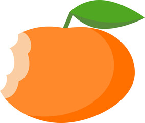 Illustration of a bitten tangerine