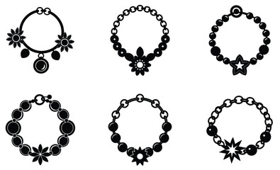 Obraz premium Charm Bracelet silhouette vector