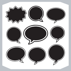 Hand Drawn Speech Bubble Doodle Pack Various Outlined Shapes