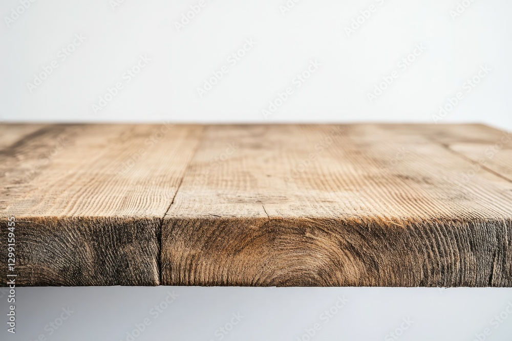 Poster rustic wooden surface against a white background, ideal for product display or design mockups.
