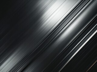 Fototapeta premium Abstract black metallic texture with shiny silver streaks creating a dynamic visual effect and smooth gradient perfect for backgrounds or design projects
