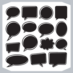 Hand Drawn Speech Bubble Doodle Pack Various Outlined Shapes