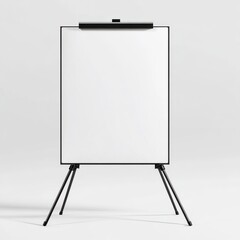 Minimalist Black Easel with White Board Ready for Presentation or Artwork Display in Studio Setting.