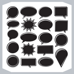 Hand Drawn Speech Bubble Doodle Pack Various Outlined Shapes