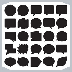 Hand Drawn Speech Bubble Doodle Pack Various Outlined Shapes