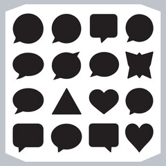 Hand Drawn Speech Bubble Set Outline Doodle Collection