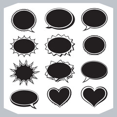 Hand Drawn Speech Bubble Set Outline Doodle Collection