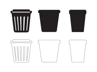 Trash can, bin, delete icon vector illustration.