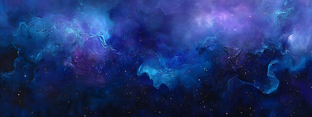 An amazing blue and purple galaxy with stars and nebulae
