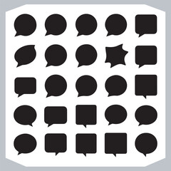 Hand Drawn Speech Bubble Set Outline Doodle Collection