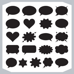 Hand Drawn Speech Bubble Set Outline Doodle Collection