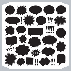 Different Speech Bubble Shapes Hand Drawn Doodle Art Pack