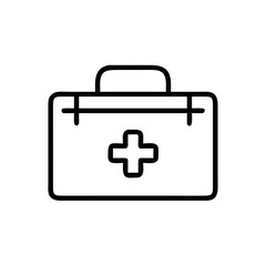Obraz premium First aid kit flat vector icon, medical emergency box