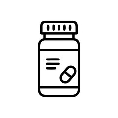 Pill bottle flat vector icon, pharmacy and medication container