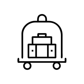 recommend clip art: Luggage trolley flat vector icon, hotel service and travel accommodation