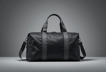 Black Duffel Bag with Shoulder Strap