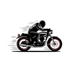 Fototapeta premium Vintage Motorcycle Rider Illustration Dynamic Speed Concept Art
