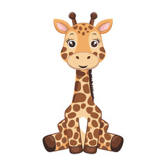 Cute Cartoon Giraffe Vector Illustration for Children's Design