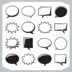 Creative Doodle Speech Bubbles Hand Drawn Outline Pack