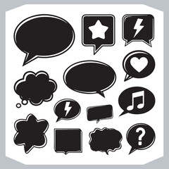 Creative Doodle Speech Bubbles Hand Drawn Outline Pack