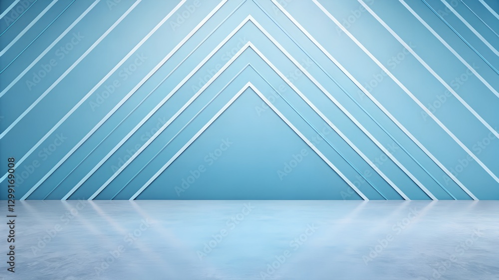 Aufkleber abstract blue background with converging white lines and foggy forest base. abstract background with