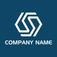 Fototapeta premium Letter S hexagon. Hexagon flat logo style