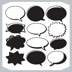 Creative Doodle Speech Bubbles Hand Drawn Outline Pack