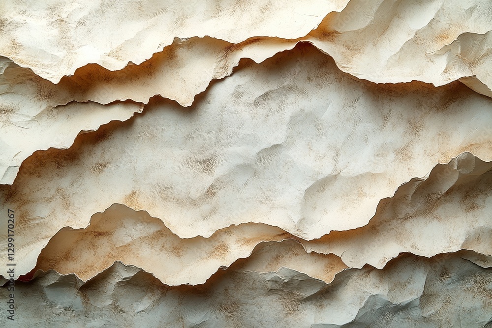 Poster textured paper layers create a natural landscape effect in a minimalist design