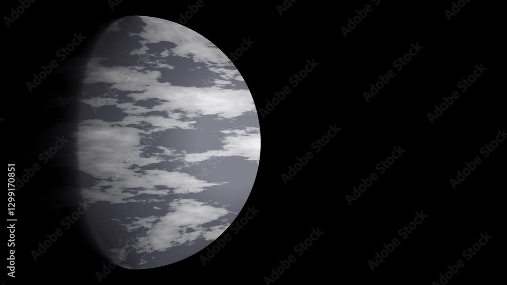 Canvas Prints alien planet rotating on dark background with clouds