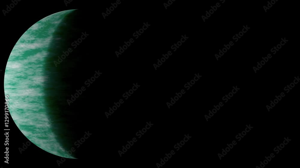 Canvas Prints alien planet rotating on dark background with clouds